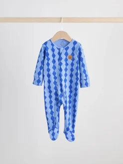 Kobaltblauw - Verpakking van 3 babypyjama's met tweewegrits (0-2jr)