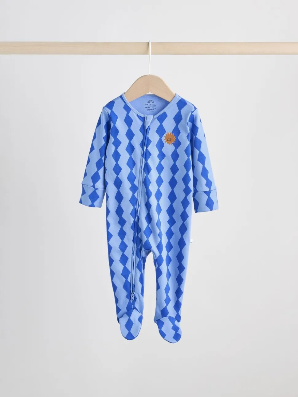 Kobaltblauw - Verpakking van 3 babypyjama's met tweewegrits (0-2jr)