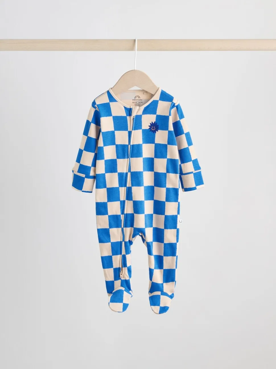 Kobaltblauw - Verpakking van 3 babypyjama's met tweewegrits (0-2jr)