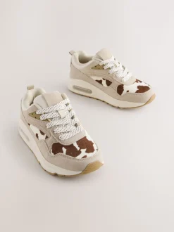 Koeienprint - Lace-up Bubble Trainers