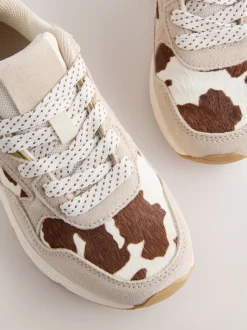 Koeienprint - Lace-up Bubble Trainers
