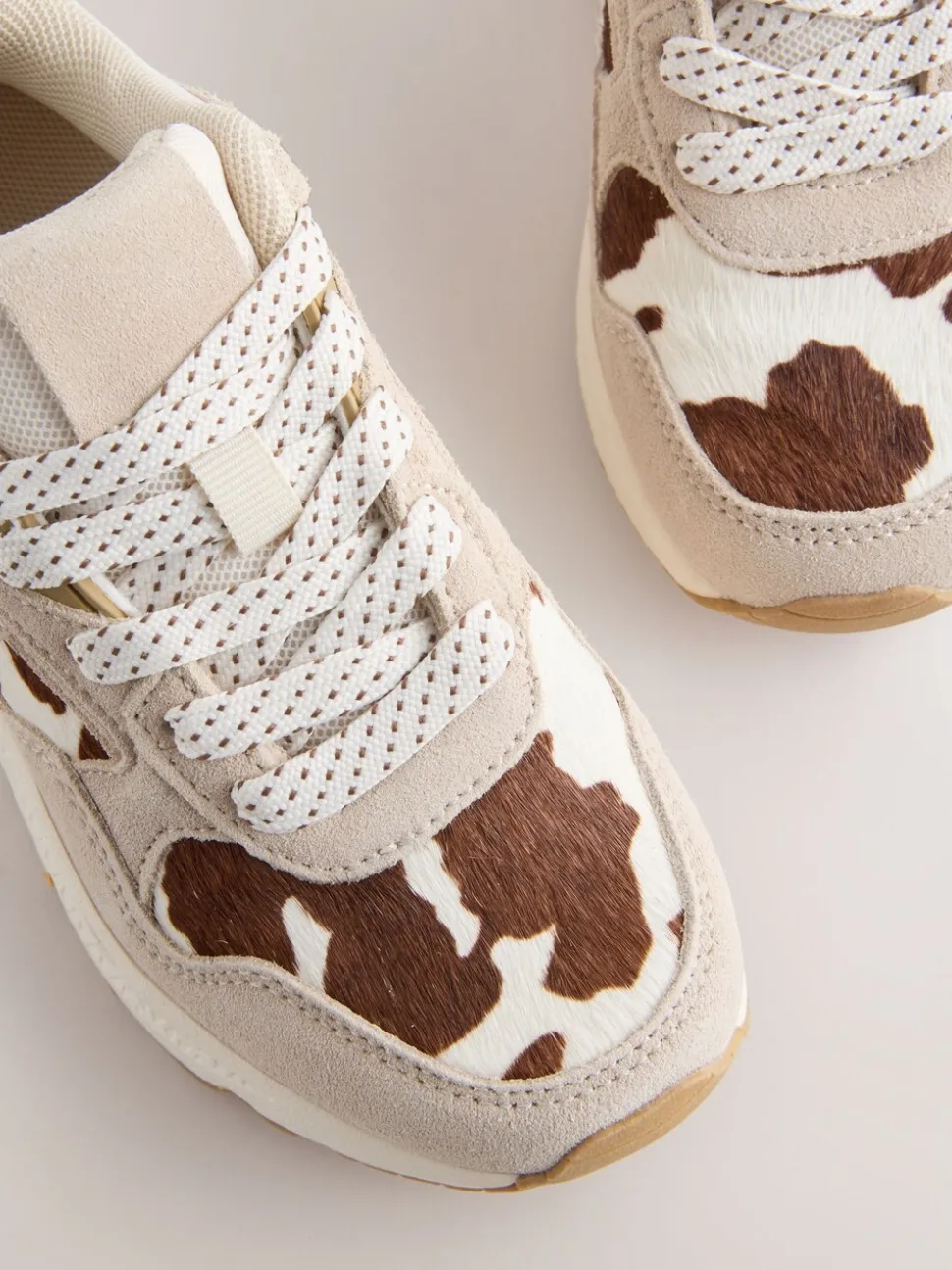 Koeienprint - Lace-up Bubble Trainers