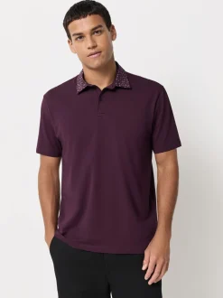 Kraag met bessenprint - Set van 3 jersey poloshirts met korte mouwen
