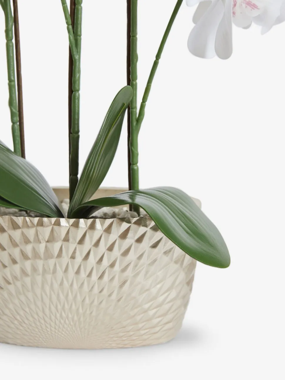 Kunstorchidee in geometrische pot