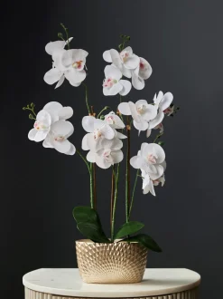 Kunstorchidee in geometrische pot