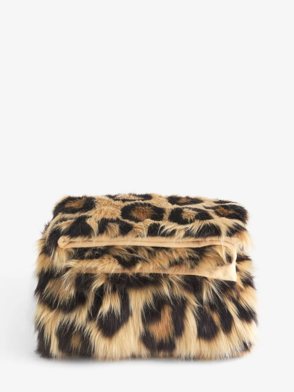 Lange sprei van imitatiebont met luipaardprint