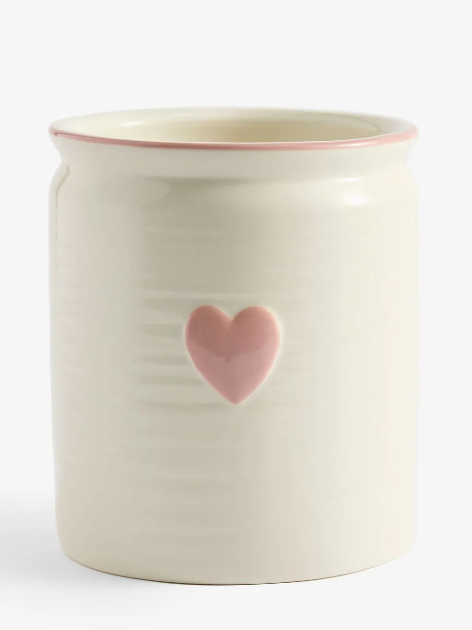 Large Ceramic Heart Utensil Pot