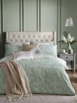 Laura Ashley 100% Cotton Percale 200 Thead Count Lloyd Duvet Cover and Pillowcase Set