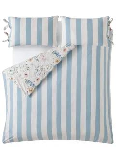 Laura Ashley 100% Cotton Percale 200 Thead Count Alford Meadow Duvet Cover and Pillowcase Set