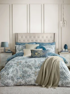 Laura Ashley 100% Cotton Sateen 200 Thread Count Marlbrook Duvet Cover and Pillowcase Set
