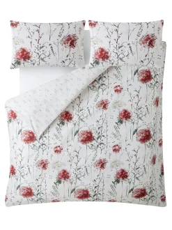 Laura Ashley 100% Cotton Sateen 220 Thread Count Pallington Bloom Duvet Cover and Pillowcase Set
