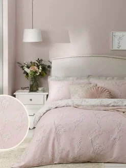 Laura Ashley 100% katoensatijn 200 thread count Pussy Willow Dekbedovertrek- en kussensloopset