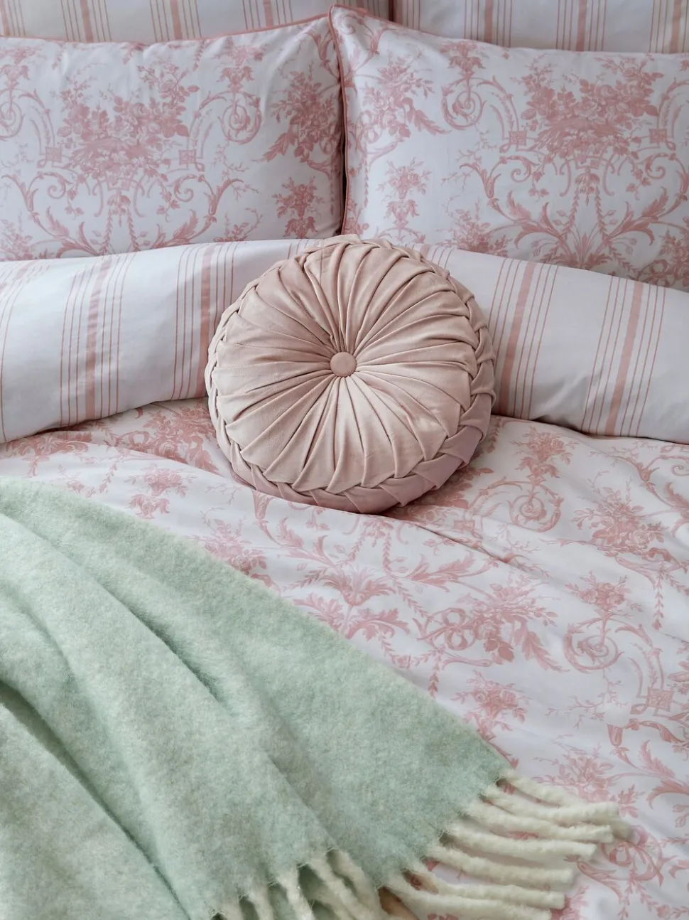 Laura Ashley 100% katoensatijn 200 draadtelling Tuileries dekbedovertrek- en kussensloopSet