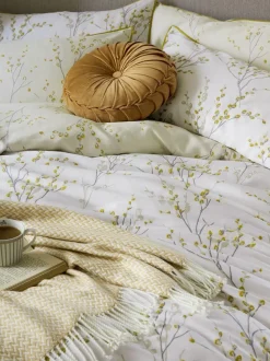 Laura Ashley 100% katoensatijn 200 thread count Pussy Willow Dekbedovertrek- en kussensloopset