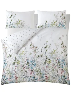 Laura Ashley 100% katoensatijn 220 thread count Pointon Fields dekbedovertrek- en kussensloopSet