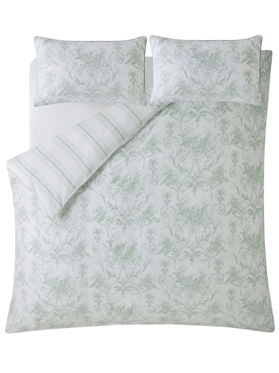 Laura Ashley 100% katoensatijn 200 draadtelling Tuileries dekbedovertrek- en kussensloopSet