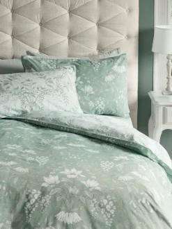 Laura Ashley 100% katoensatijn 200 draads Parterre dekbedovertrek- en kussensloopset