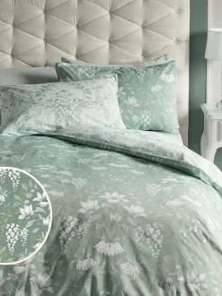 Laura Ashley 100% katoensatijn 200 draads Parterre dekbedovertrek- en kussensloopset