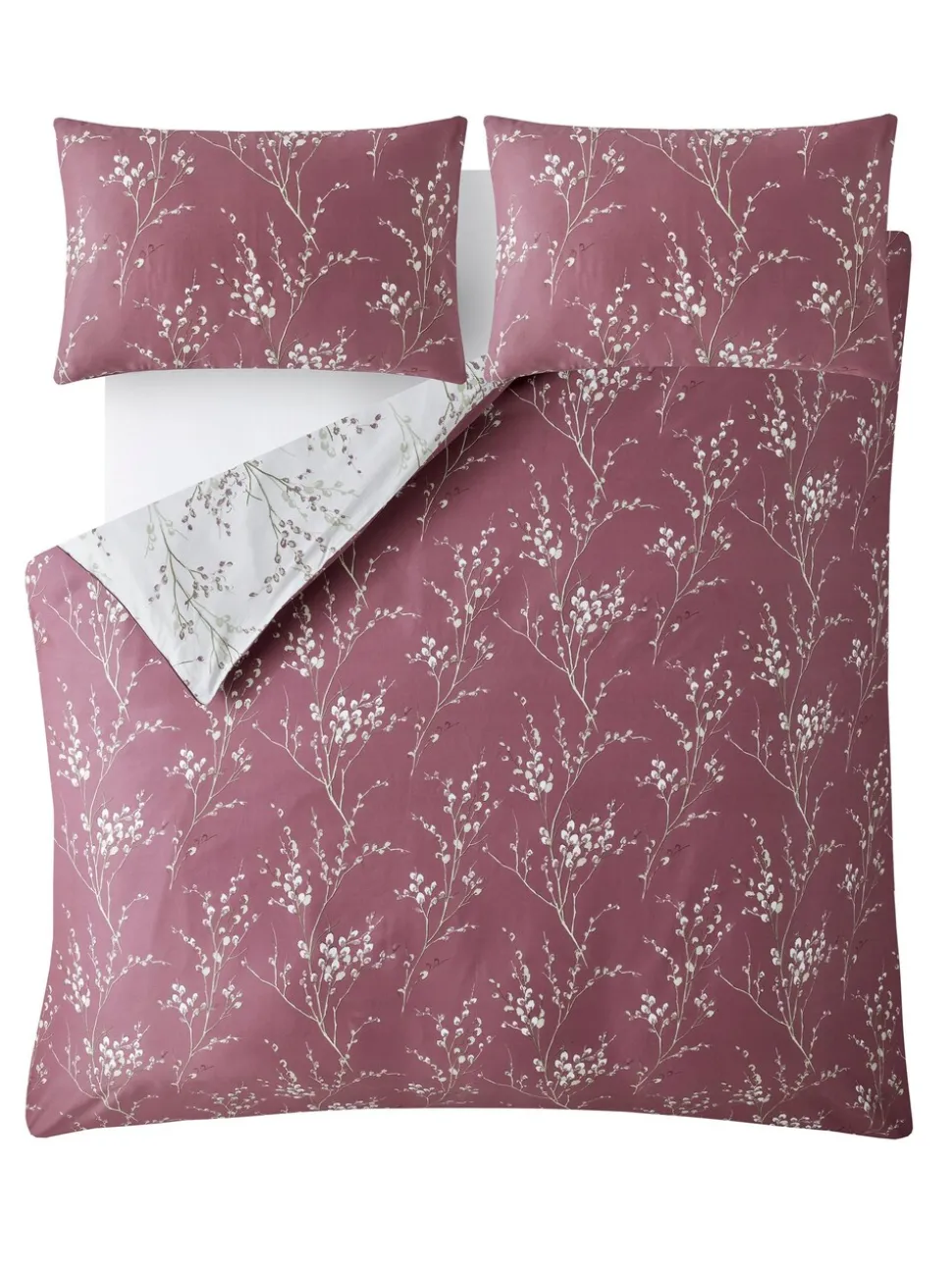 Laura Ashley 100% katoensatijn 200 thread count Pussy Willow Dekbedovertrek- en kussensloopset