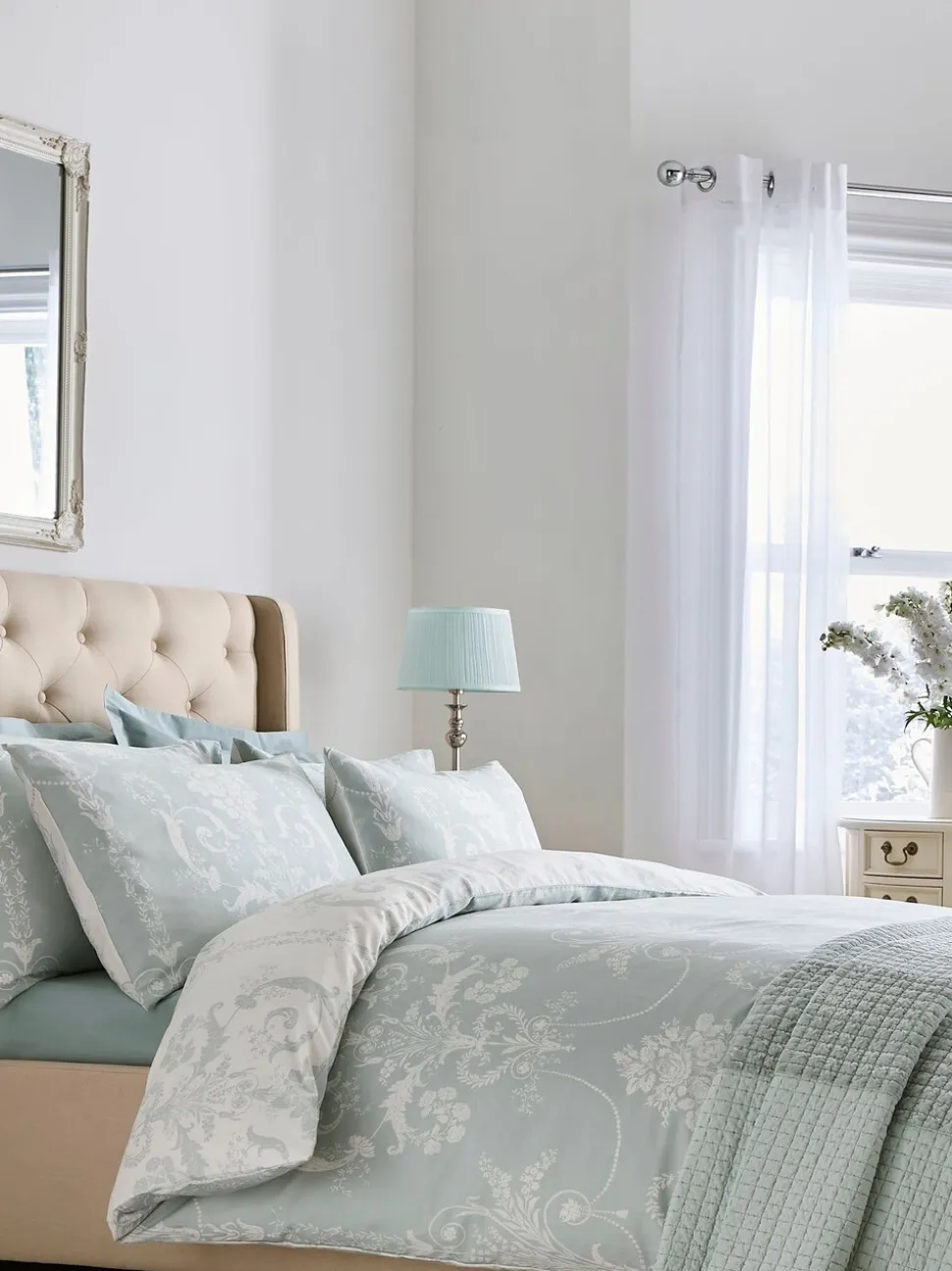 Laura Ashley 100% katoensatijn 200 -draads Josette dekbedovertrekset met kussenslopen