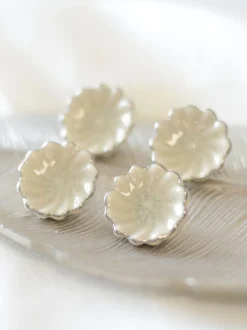 Laura Ashley 4 Pack Ceramic Metallic Edge Drawer Knobs