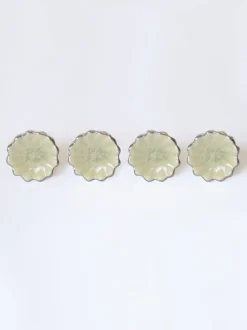 Laura Ashley 4 Pack Ceramic Metallic Edge Drawer Knobs