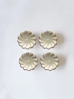 Laura Ashley 4 Pack Ceramic Metallic Edge Drawer Knobs