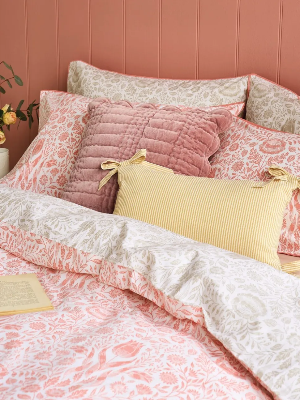 Laura Ashley Ashstead Damask 200 Thread Count Duvet Cover and Pillowcase Set