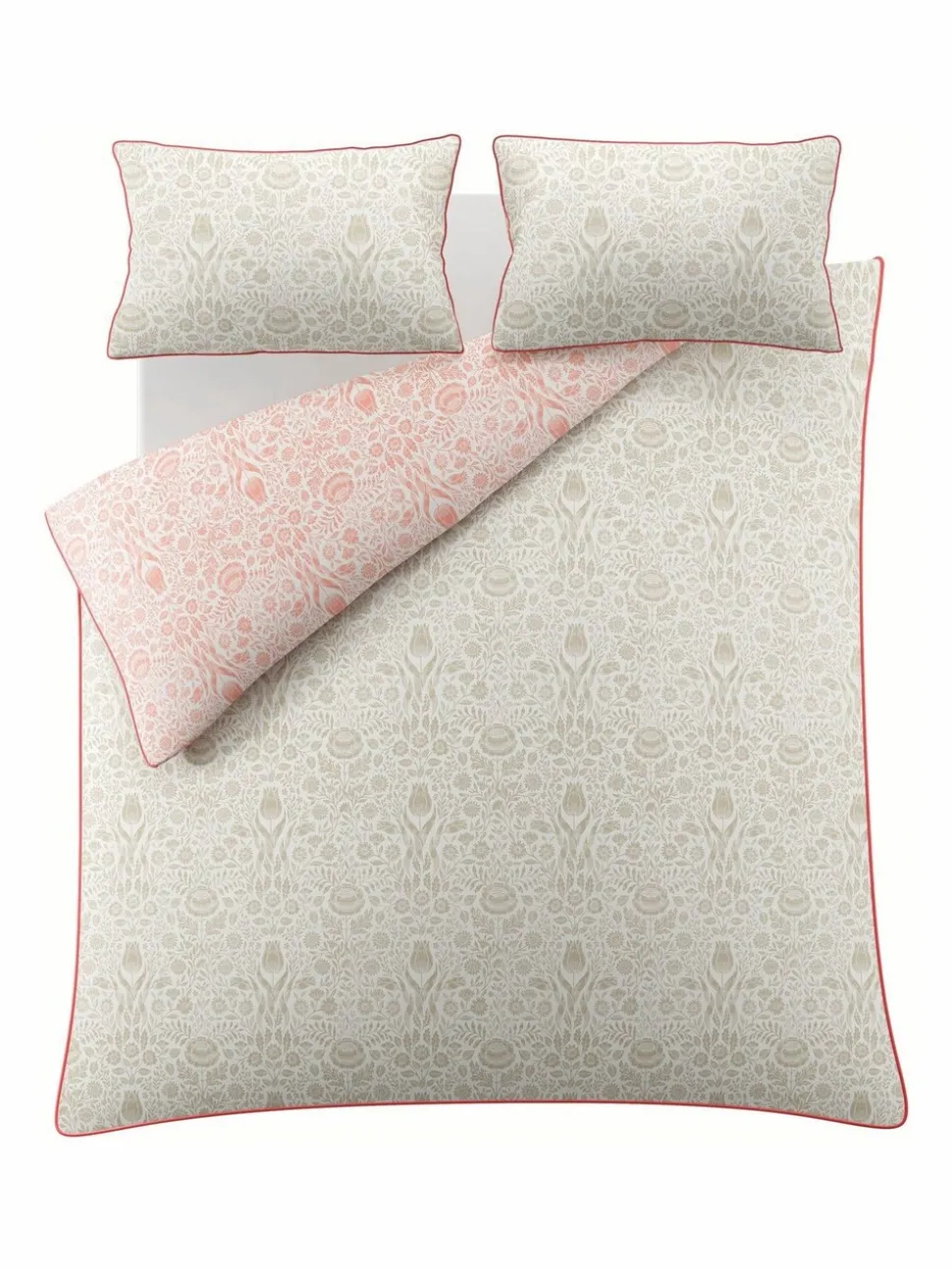 Laura Ashley Ashstead Damask 200 Thread Count Duvet Cover and Pillowcase Set