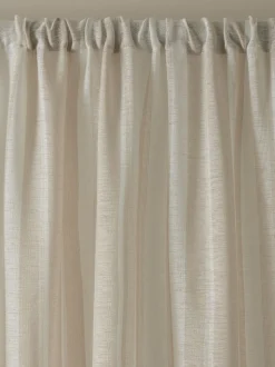 Laura Ashley Awning Stripe Voile Slot Top Sheer Panel Curtain
