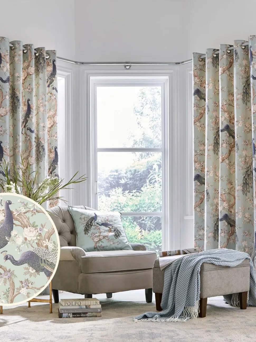 Laura Ashley Belvedere ringgordijnen met voering
