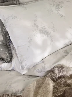 Laura Ashley Caerleon Floral Print 100% Cotton Duvet Cover and Pillowcase Set