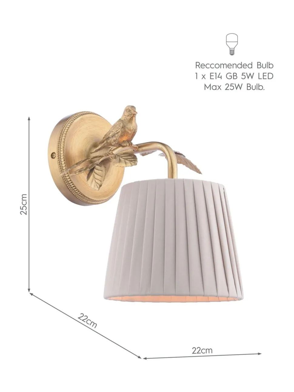 Laura Ashley Egelton 1 Wall Light