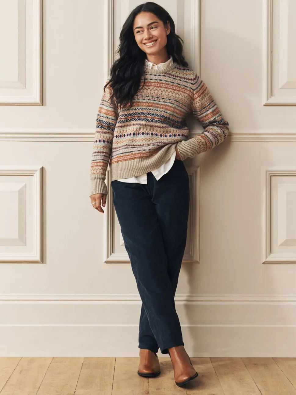 Laura Ashley Fairisle Crew Neck Knit Jumper