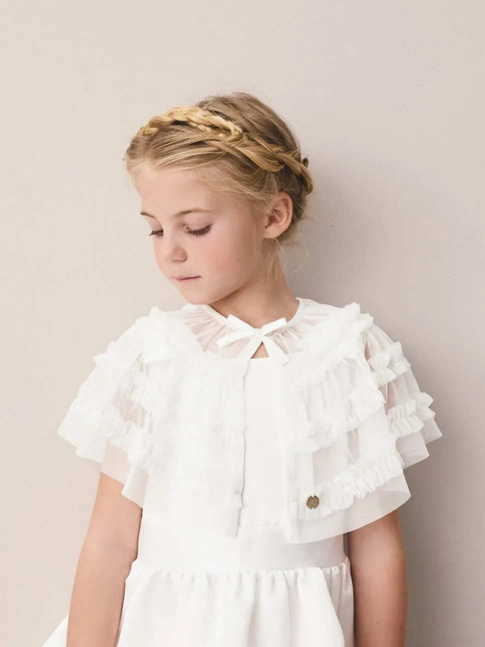Laura Ashley Frill Bridesmaid Mesh Cape Cardigan