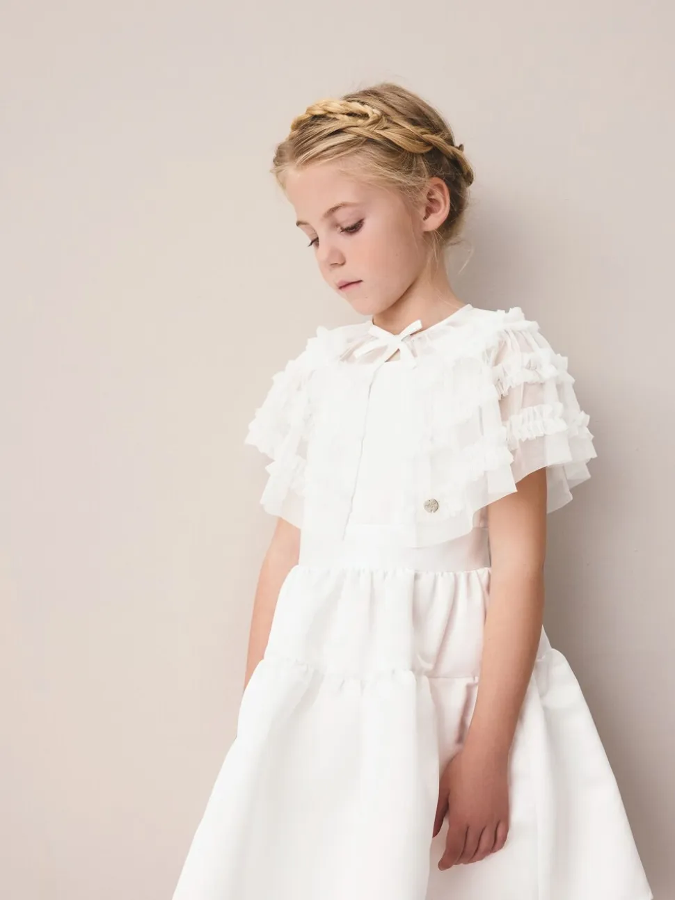 Laura Ashley Frill Bridesmaid Mesh Cape Cardigan