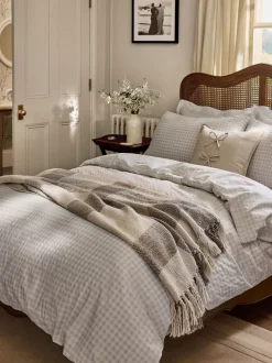 Laura Ashley Gingham Seersucker Duvet Cover and Pillowcase Set