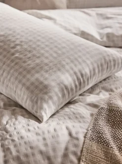 Laura Ashley Gingham Seersucker Duvet Cover and Pillowcase Set