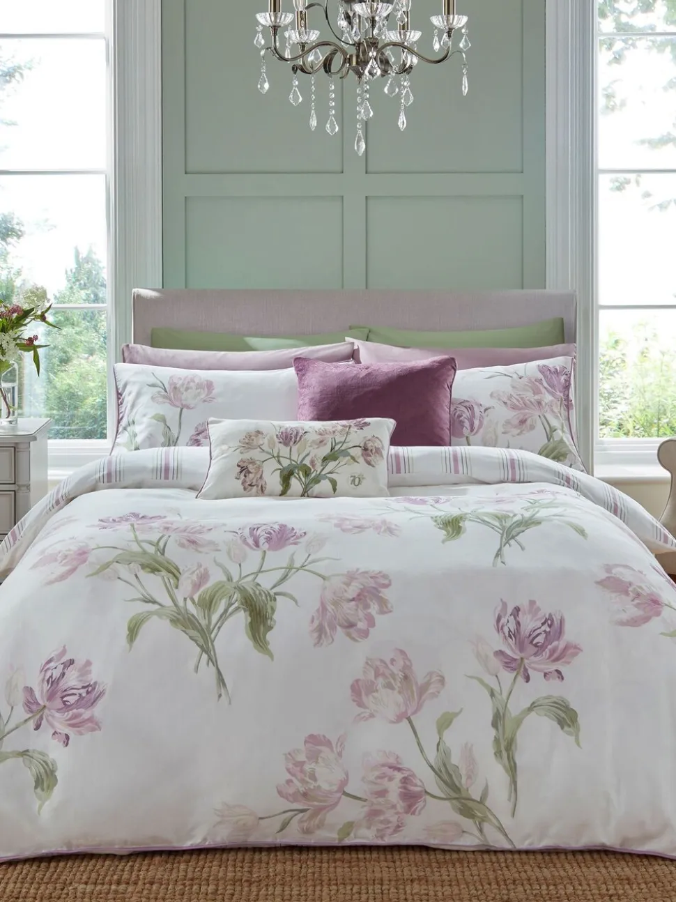 Laura Ashley Gosford set van dekbedovertrek en kussenslopen van 220-draads 100% katoen