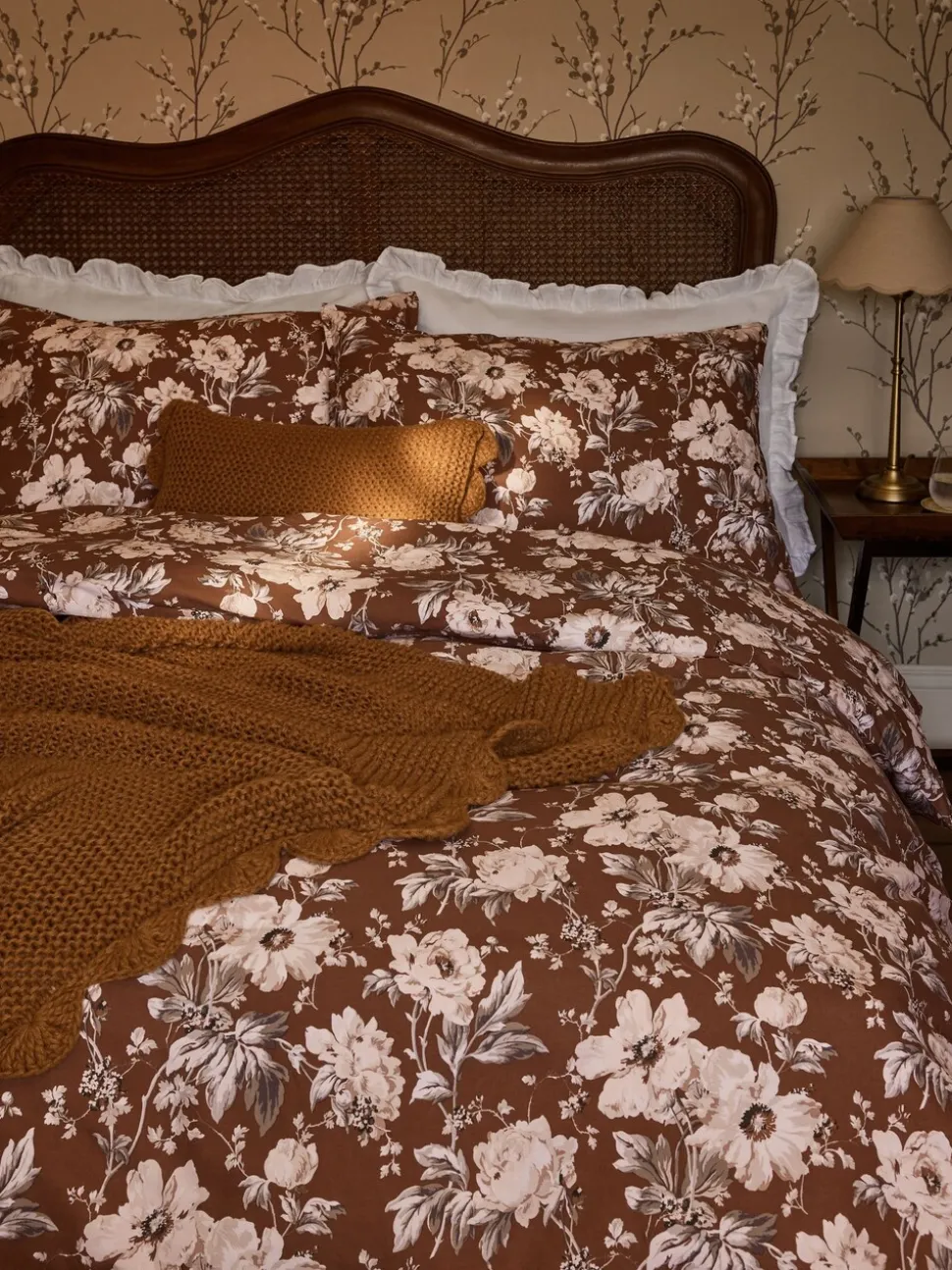 Laura Ashley Peony Garden Floral 100% Cotton Duvet Cover and Pillowcase Set