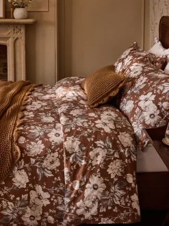 Laura Ashley Peony Garden Floral 100% Cotton Duvet Cover and Pillowcase Set