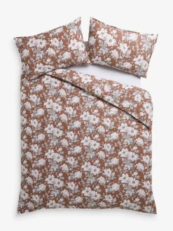Laura Ashley Peony Garden Floral 100% Cotton Duvet Cover and Pillowcase Set