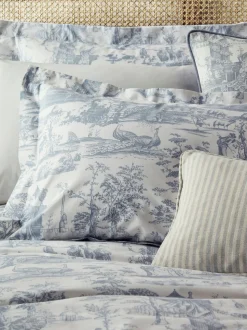 Laura Ashley Set of 2 Braysmith Toile 200 Thread Pillowcases