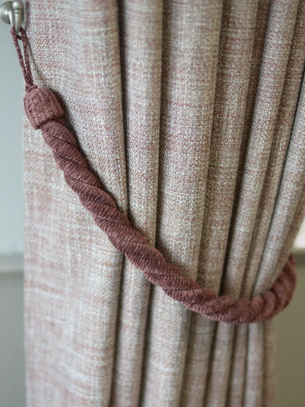 Laura Ashley Set of 2 Chenille Grafton Rope Curtain Tiebacks