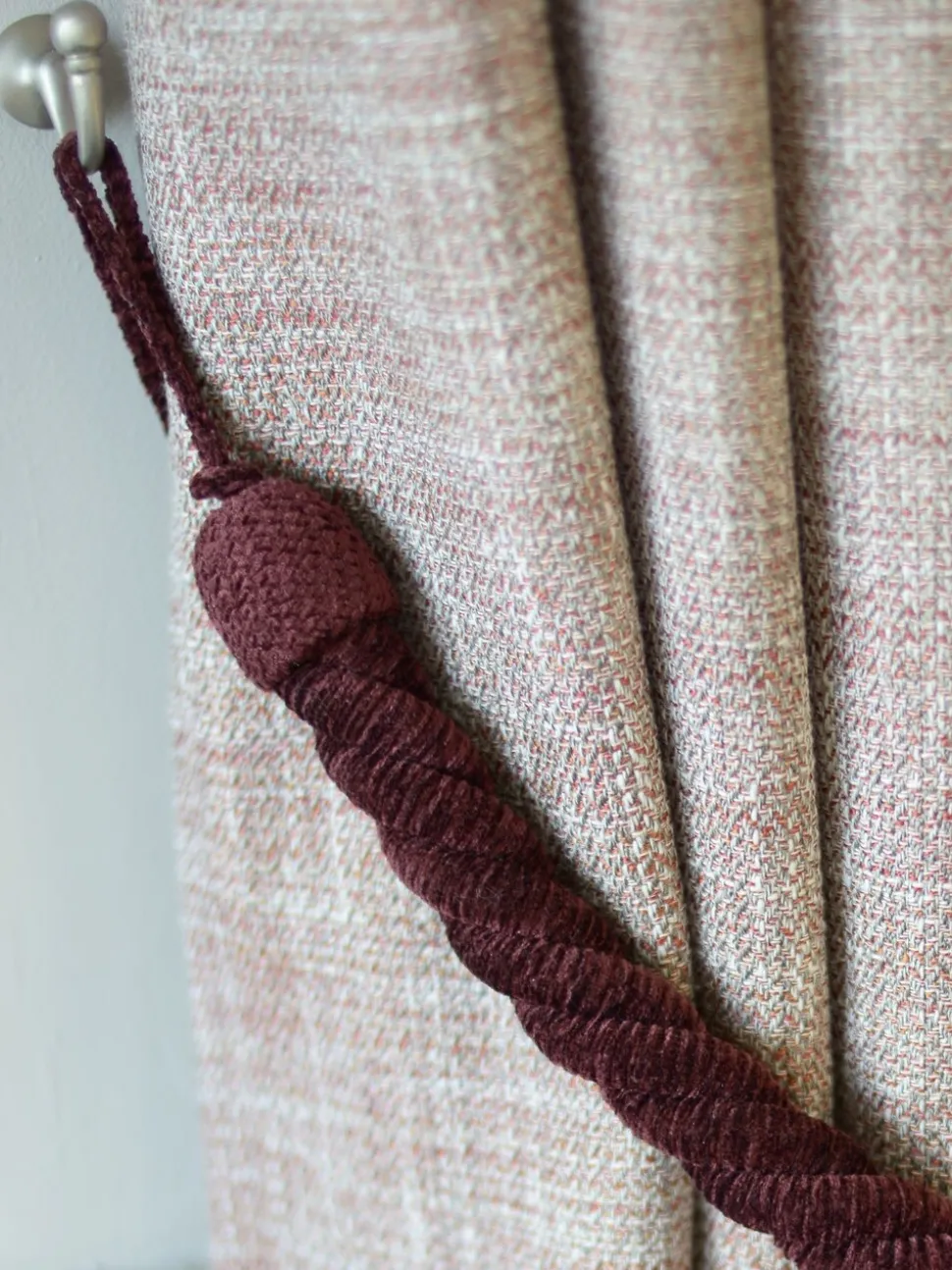 Laura Ashley Set of 2 Chenille Grafton Rope Curtain Tiebacks