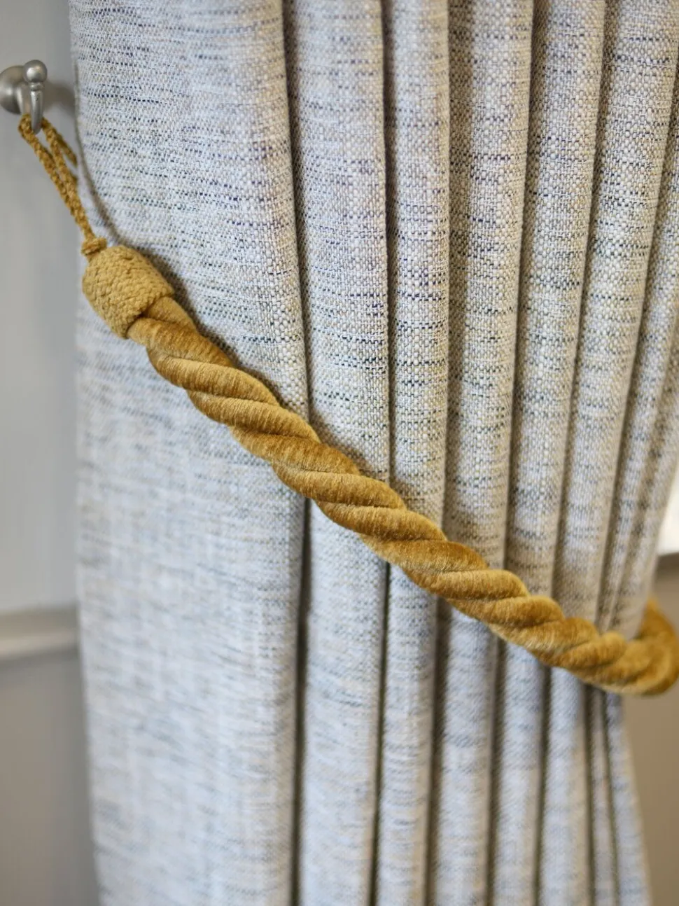Laura Ashley Set of 2 Chenille Grafton Rope Curtain Tiebacks
