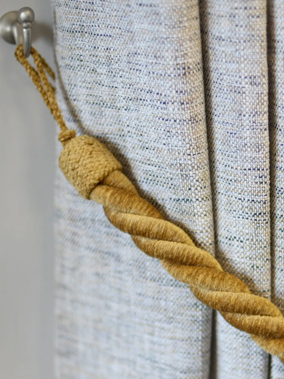 Laura Ashley Set of 2 Chenille Grafton Rope Curtain Tiebacks