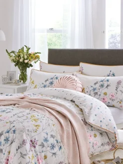 Laura Ashley set van 2 kussenslopen van 100% katoen met veldbloemenprint