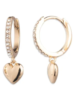 Lauren Ralph Lauren Plated Crystal Huggie Drop Earrings