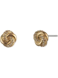 Lauren Ralph Lauren Tone Pave Gold Knot Stud Earrings